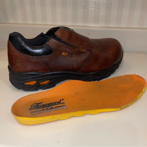 Thorogood Composite Safety Toe Slip-On Brown Leather Oxford Shoe Unisex - Picture 12 of 16